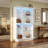 Large Color-Changing LED Glass Display Cabinet – Dual Zone, Push-To-Open
