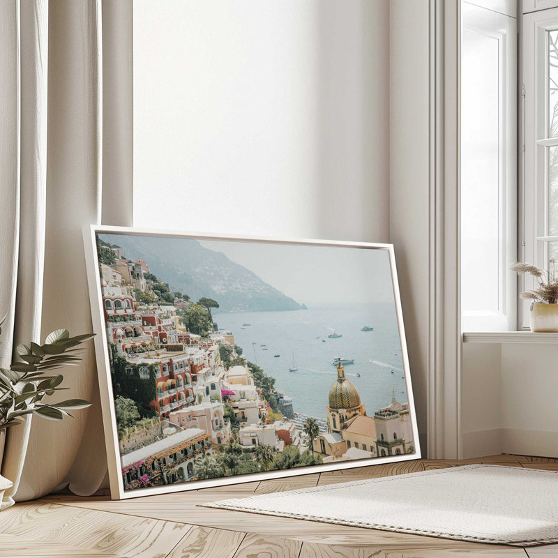 Impression sur toile Positano, Érable américain encadré, H 32,75 po x l 48,75 po x P 1,75 po, 1