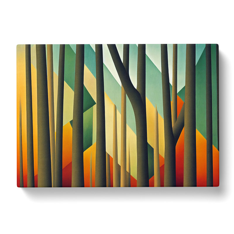 Colourful Abstract Summer Forest Vol.4 - Wrapped Canvas Print, 50cm H x 76cm W x 3cm D