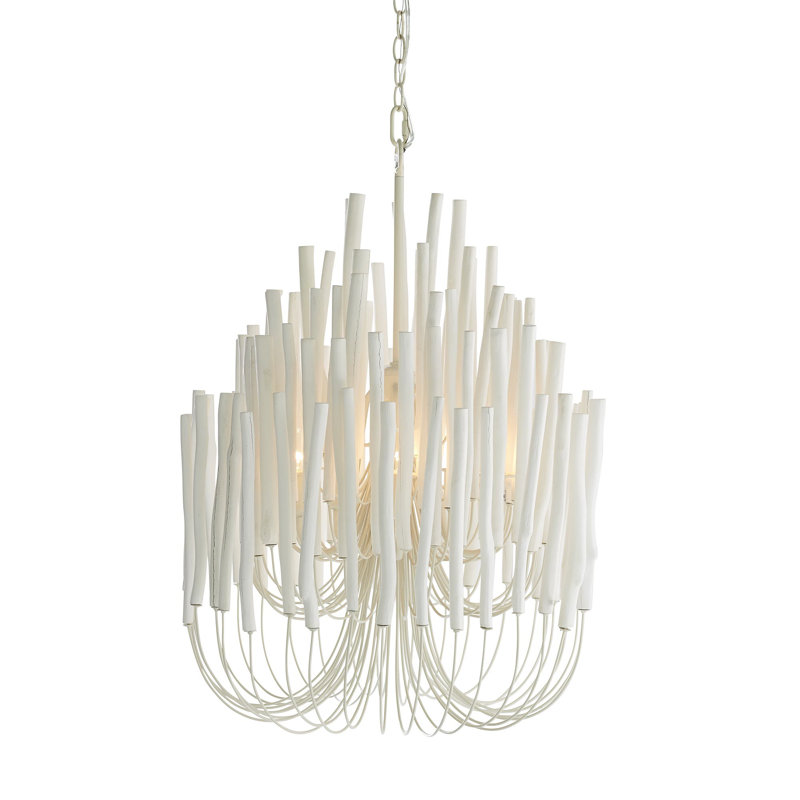 Tilda Chandelier, Whitewash Stained Wood, 30" H x 21" W x 21" D