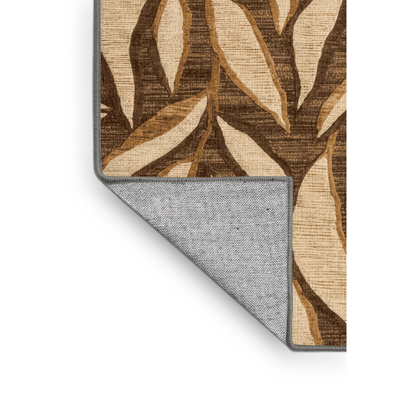 Washable Breadfruit Hawaiian Area Rug, Rectangle 3' x 5'