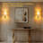 Battery Operated Dimmable Wall Sconces with Eelegant Fabric Shade and Remote (Set of 2)