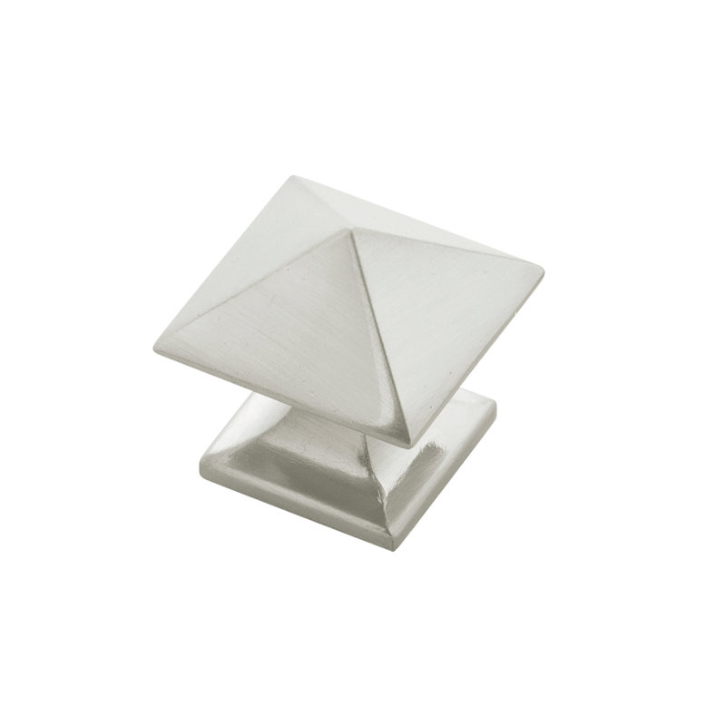 Poignée carrée Studio Collection - bouton d'armoire 1 po x 1 po Nickel satiné - Quincaillerie transitionnelle pour tiroirs et armoires