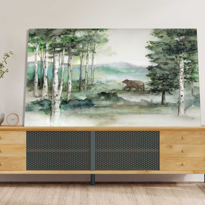 Bear Mountain par Nan - Peinture, L 30 po x H 18 po, Toile tendue