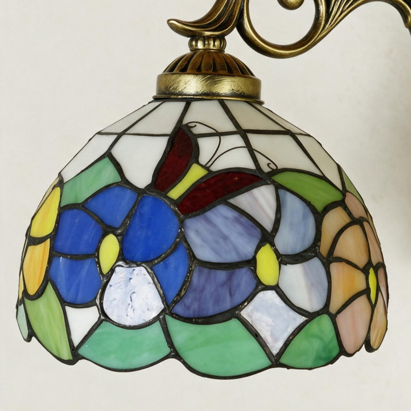 Lustre en vitrail à 3 lumières
