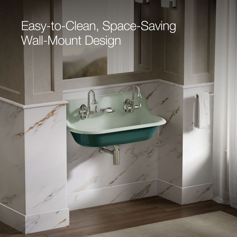 Brockway 36 In. Wall-Mount Utility Sink, Aspen Green