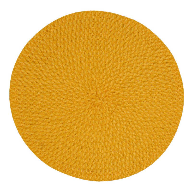 Yellow Woven Round Fall Thanksgiving Placemats Set of 4