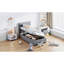 Lit escamotable hydraulique simple avec construction, rangement pratique rembourré gris