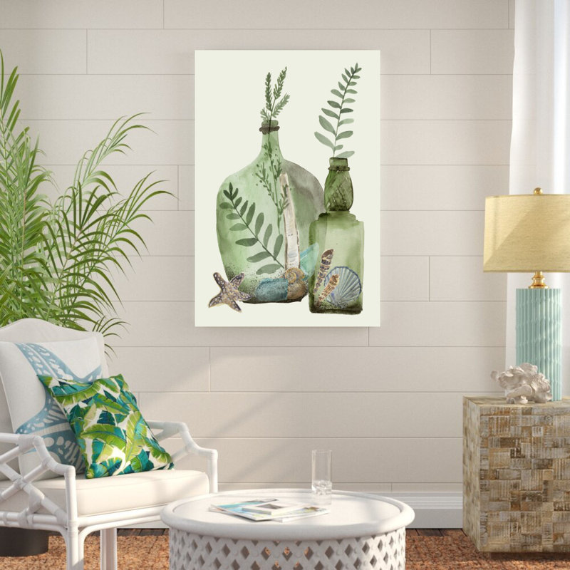 «Ocean In A Bottle III» par Melissa Wang - reproduction d'art sur toile tendue, H 48 po x l 32 po