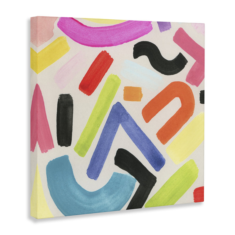 Art moderne sur toile Modern Squiggle Shapes par June Erica Vess, H 36 po x l 36 po