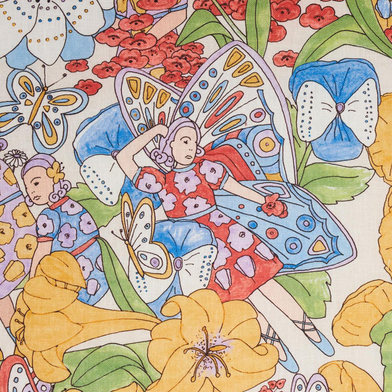 Tissu de jardin Schumacher x Clements Ribeiro, Jaune / ivoire