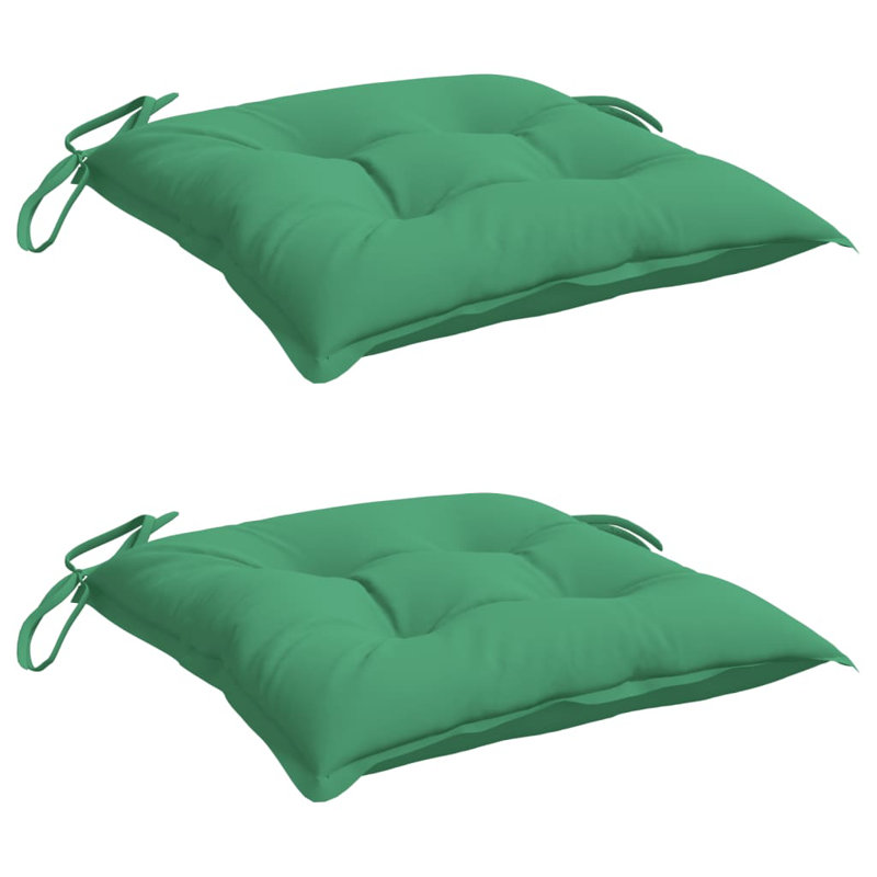 Chair Cushion Set of 2 Green Oxford Fabric 100 Percent Polyester Patio Chair Cushions, Fabric - Green