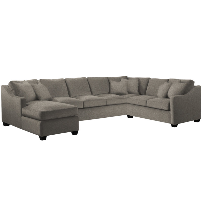 Oliver Sectional, Black, Left Hand Facing, Gray Sugar Performance; 0863-84