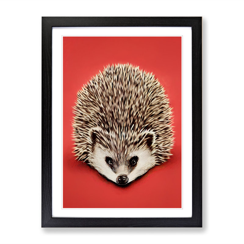 Walcott Hedgehog Painting Vol.1 - Picture Frame Print, Black, 64cm H x 46cm W x 2cm D