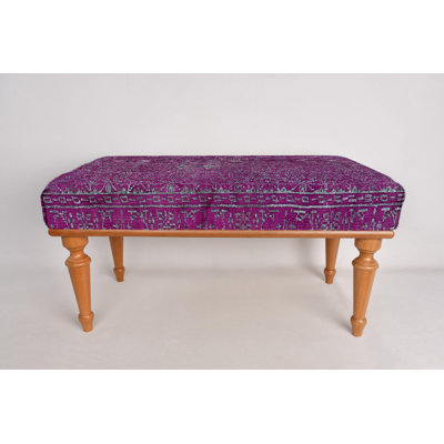 Purple Bench, Mudroom Bench, Vanity Bench,Ottoman Bench, Upholstered Bench, Turkish Rug Bench, Kilim Bench, Home Decor Bench, Handmade Bench
