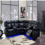 Canapé modulaire en cuir noir Jupiter