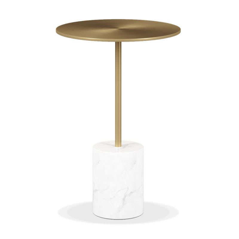 Modholic Poke Side Table, Gold, Gold, White