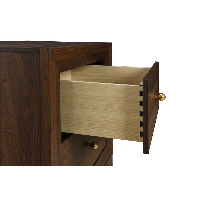 Walnut 2-Drawer Nightstand Bedside Table