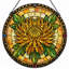 Vitrail de vitrail floral 7,8 po H-1282382706
