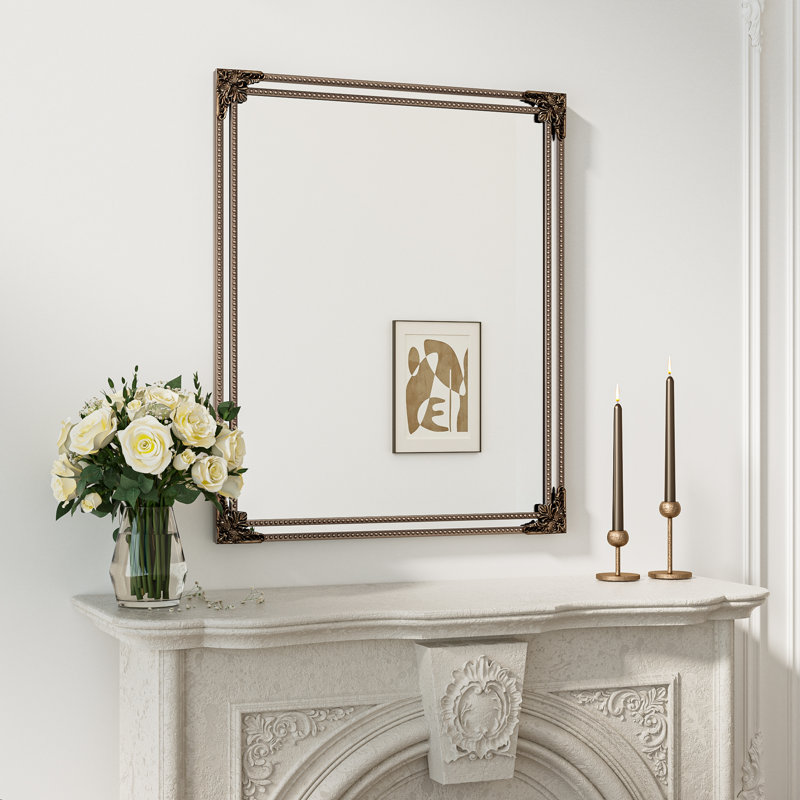 Iron Rectangle Mirror, Antique Gold, 91.4cm x 76.2cm