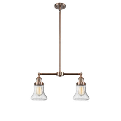 Luminaire suspendu linéaire à 2 lumières pour îlot de cuisine Edda