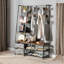 9 - Hook Coat Rack Hall Tree Stand With Shoe Storage Industrial Hallway Bedroom Furniture