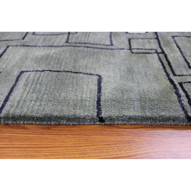 Tapis gris en laine touffeté à la main Ripon, Rectangle 8 pi x 11 pi