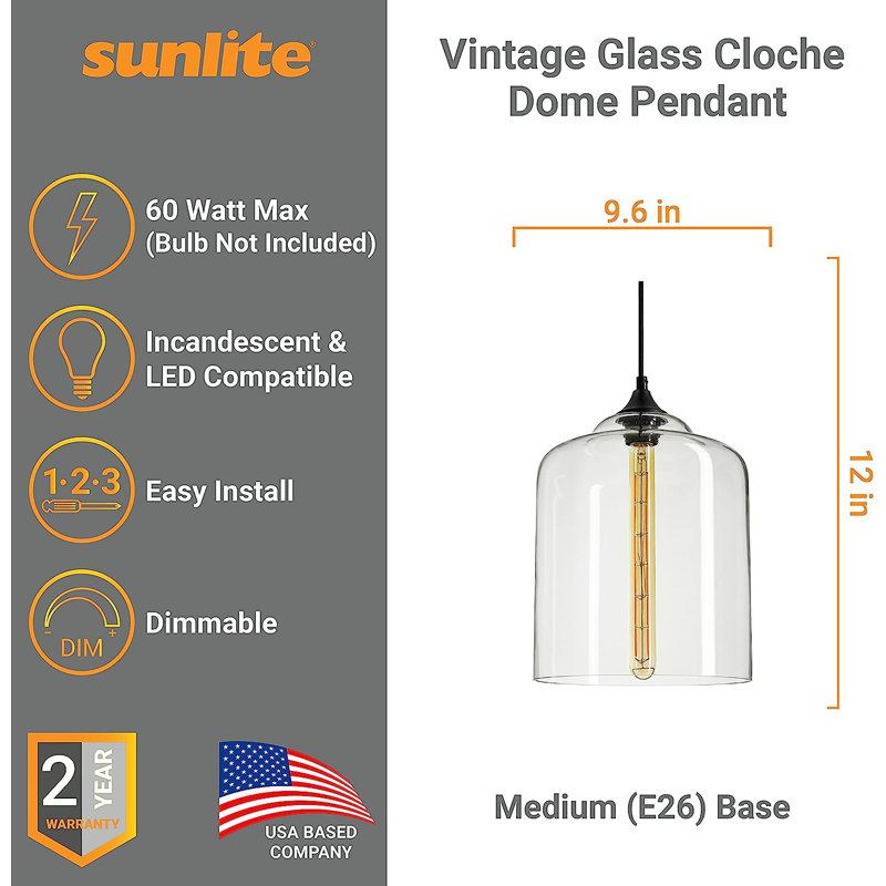Luminaire suspendu simple à 1 lumière DEL