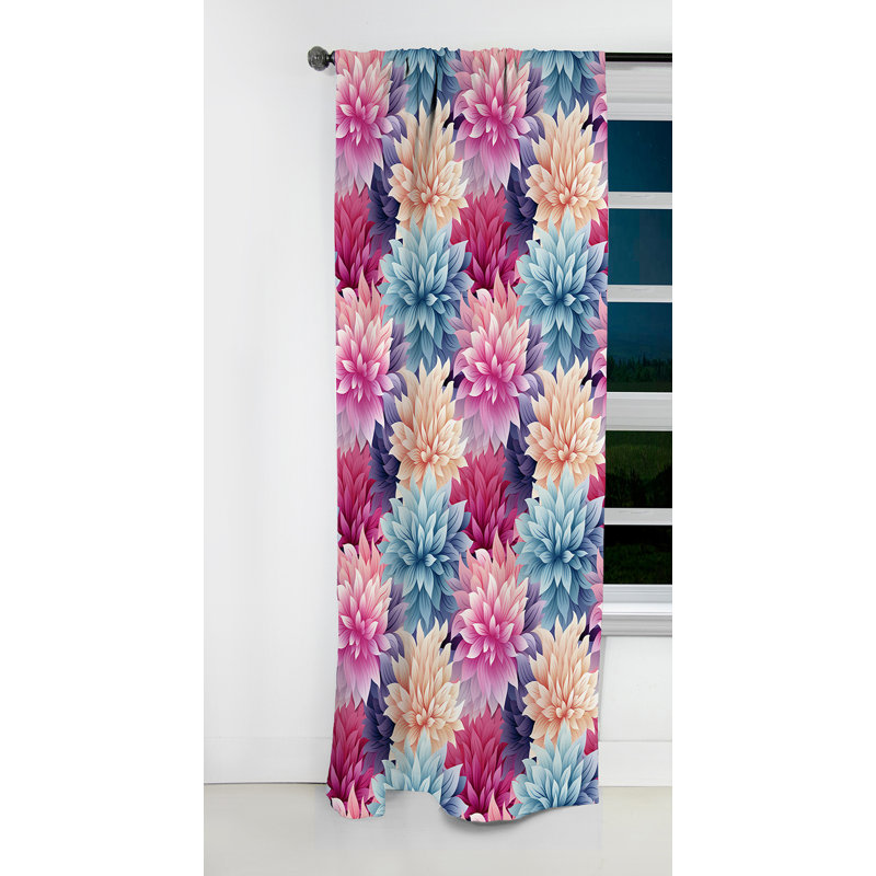 Mélange de géométrie damassé rose et mauve I - Rideau damassé - Rideau occultant - 1 panneaux, L 52 po x L 108 po