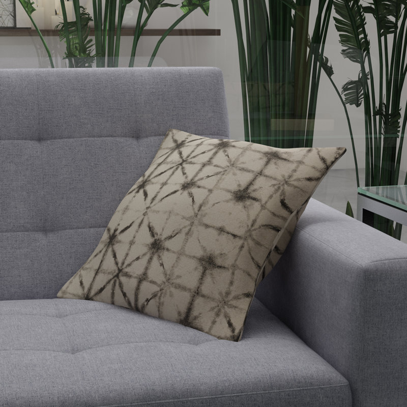 Middleton Geometric Throw Pillow, 22" H x 22" W, Charcoal/Beige, Polyester