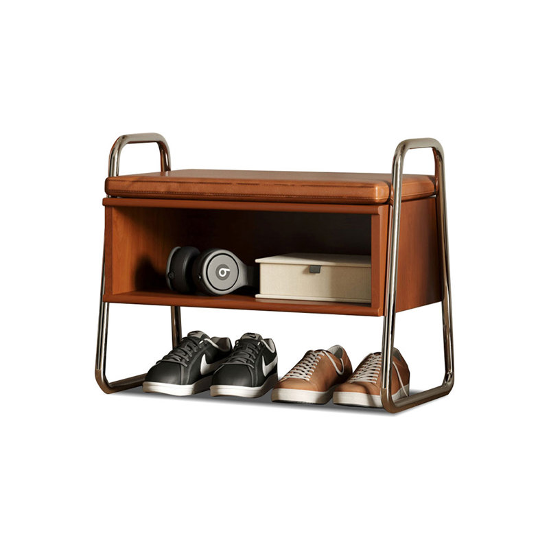 Brown Upholstered Bench