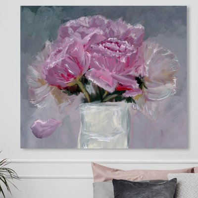 « all rose fleurs », peinture sur toile