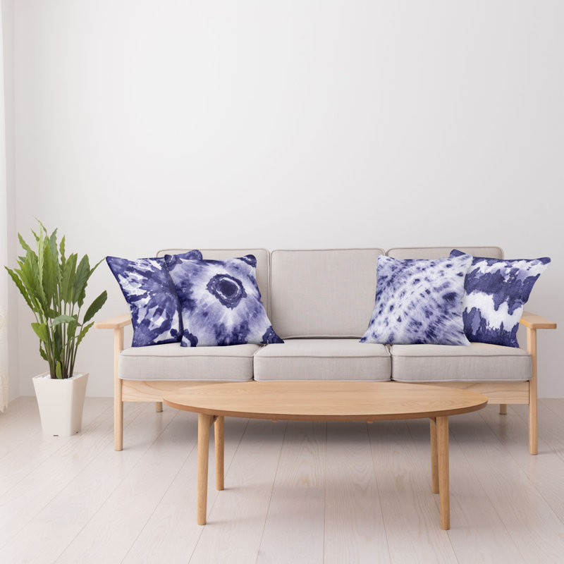 Housse de coussin Montezuma, 16 po x 16 po, Lavande foncé / blanc