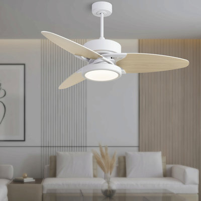 Light Pro 52 po Ventilateur de plafond intelligent DEL blanc avec télécommande