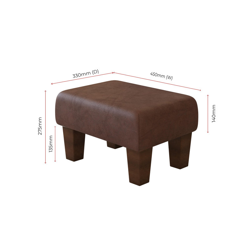 Collado Wood Contemporary Leg, Mahogany, Chestnut Brown, Italian Leather