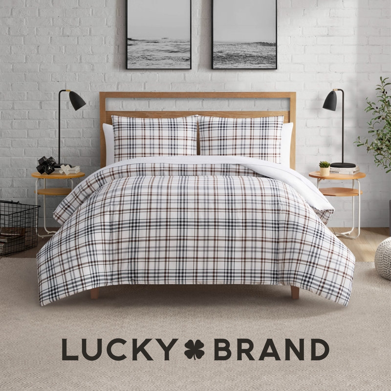 Lucky Brand Camper Plaid Duvets, Twin Extra Long Duvet Cover + 1 Twin Pillow Sham