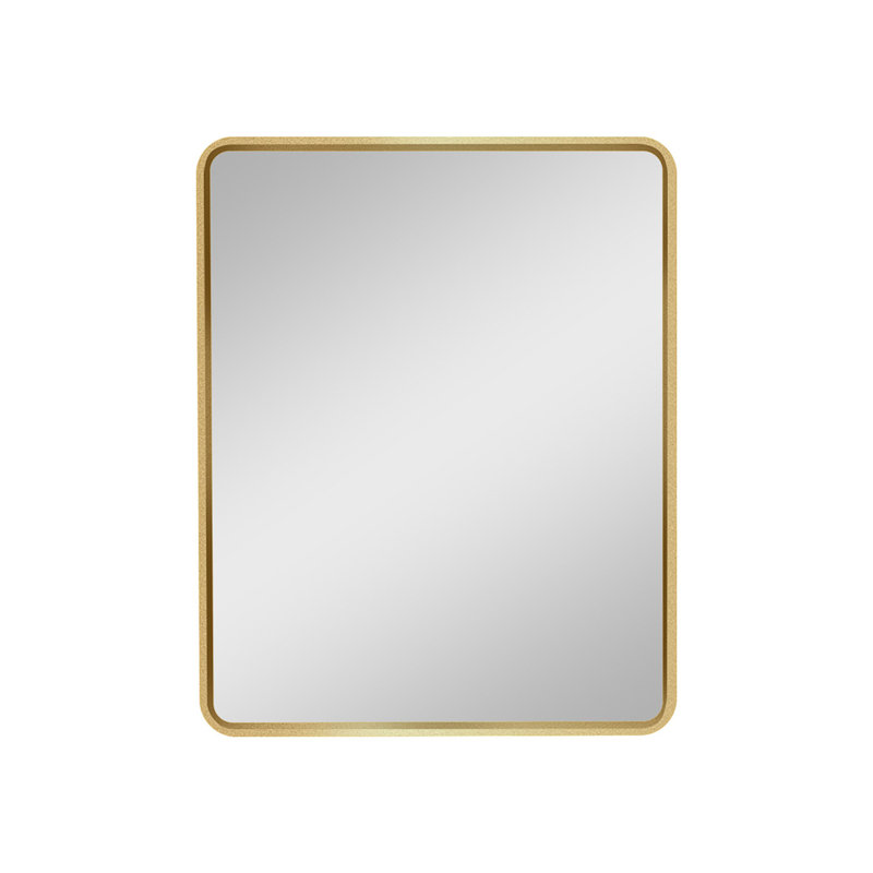 Armoire à pharmacie encadrée en métal doré ou miroir encastré pour salle de bain, Or / noir mat, H 30 po x l 24 po x P 4,9 po