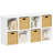 8-Cube Bookcases, 2-Tier Freestanding Bookshelf with Adjustable Shelves（Excluding rattan bins)-1847375930