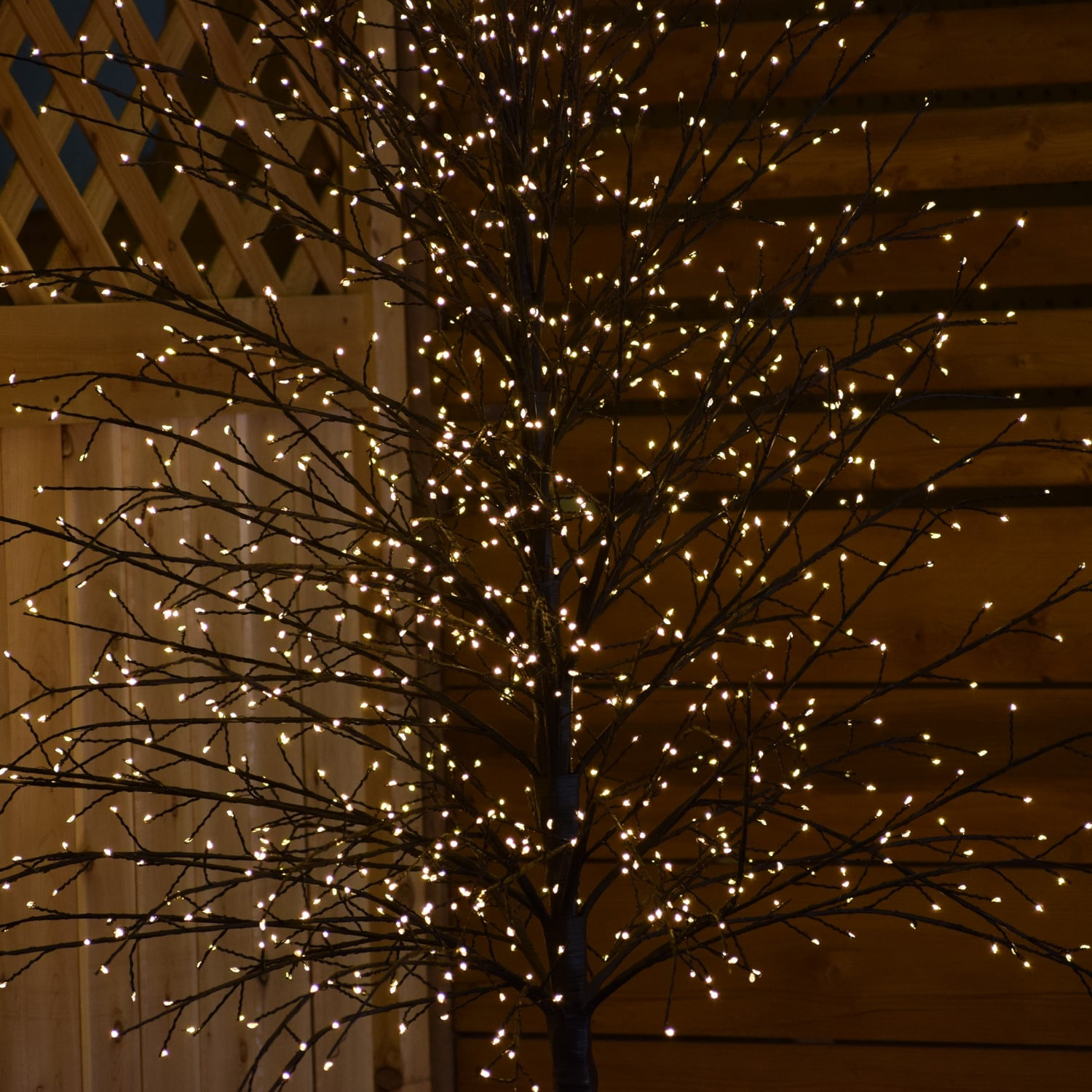 Micro Dot Tree with Warm White LED Lights, 82" H x 19.2" L x 19.2" D, Black