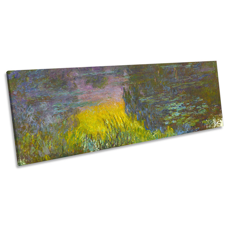 Claude Monet The Water Lilies Setting Sun - Wrapped Canvas Panoramic Print, 45.72cm H x 137.16cm W