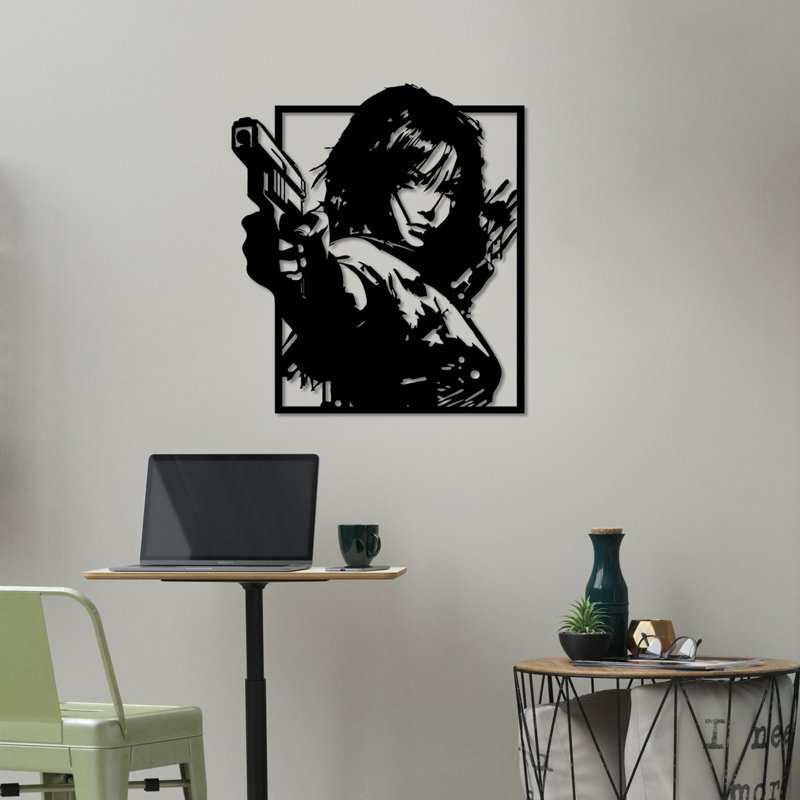 Decorative Metal Wall Accessory, Black, 19.3 x 21.7 inches | 100% Metal Construction, Thickness: 0.06 inches | Lightweight at 3.5 lbs | Perfect for Modern Home Decor, Stylish and Durable Design