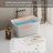 49 - Inch Acrylic Freestanding Soaking Tub, Square Shaped, Drain, High Gloss White, Ideal For Relaxation In Bathrooms Relaxing Baths