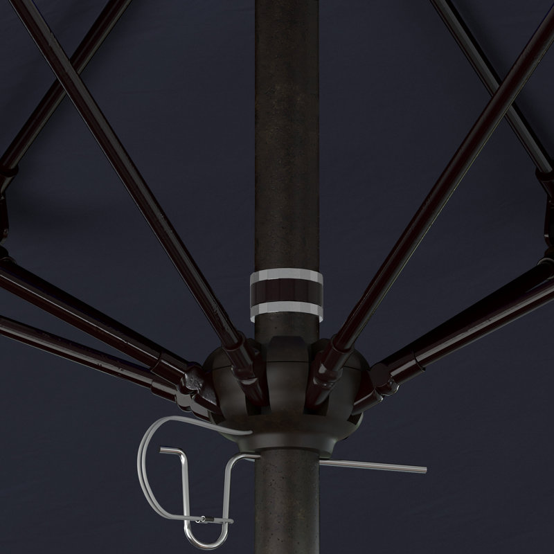 Parasol de marché commercial en aluminium Geil, Spectre indigo Sunbrella®, Bronze