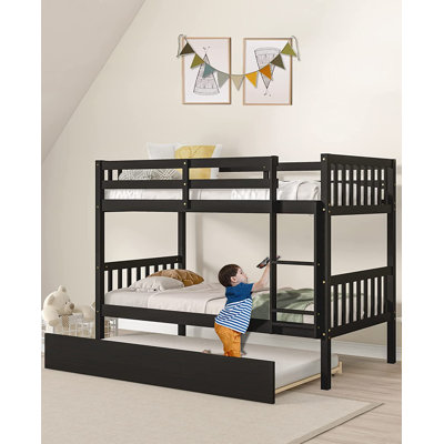 Kids Twin Over Twin Bunk Bed
