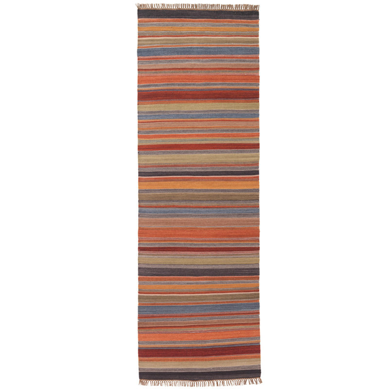 Downen Striped Hand Woven Area Rug, Rectangle 75 x 240cm