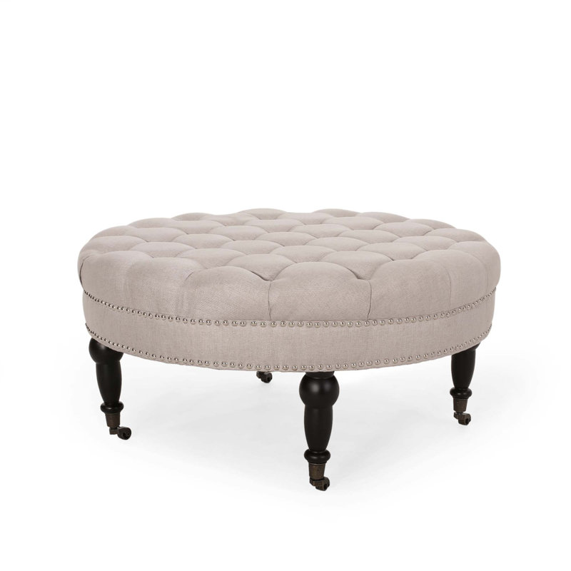 Ottoman With Caster, Beige