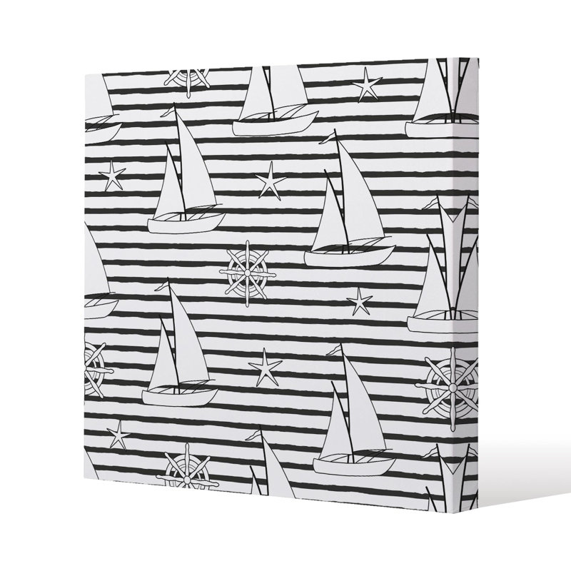 Sailboats Slim Style Canvas Print, 15mm Slim Real wood., 20 cm H x 20 cm W
