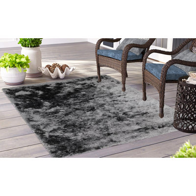 Handmade Shag Charcoal Dark Gray Rug Carpet