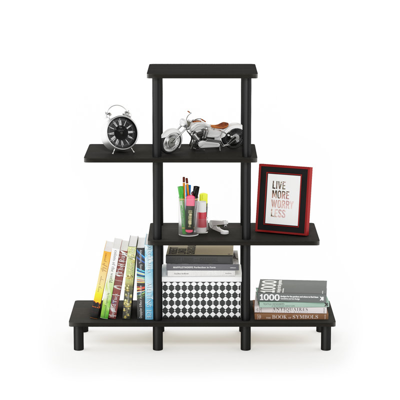 Tice Geometric Bookcase, Espresso