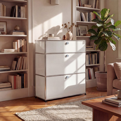 Buffet modulaire en métal, armoire de rangement décorative moderne